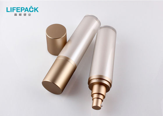 15ml Cylinder Shape Plastic Acrylic Lotion Bottles White Color For Cosmetic