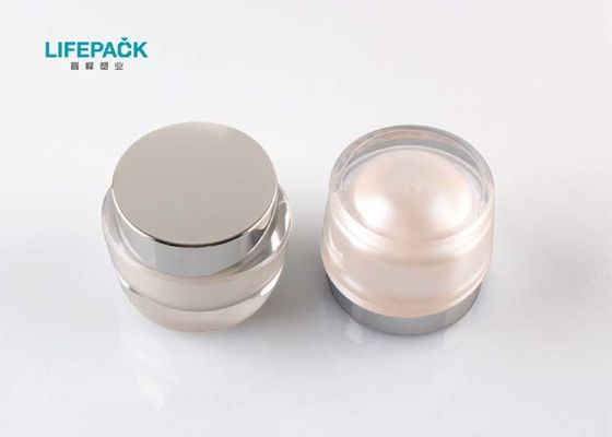 Pots adaptés aux besoins du client de crème de visage, couleur crème en plastique de Pearl White de conteneurs
