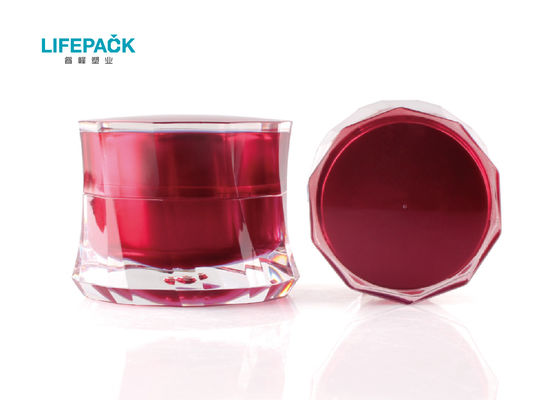 Le pot crème vide acrylique 50g de double couche avec la jupe de fantaisie a formé le style