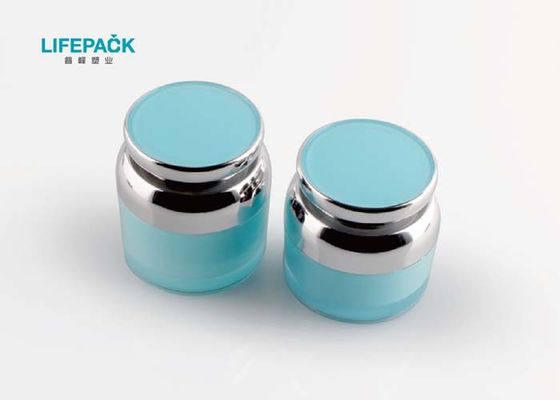 les pots cosmétiques ronds de crème de visage 30ml avec des couvercles amincissent la couleur de bleu de chapeau de cou