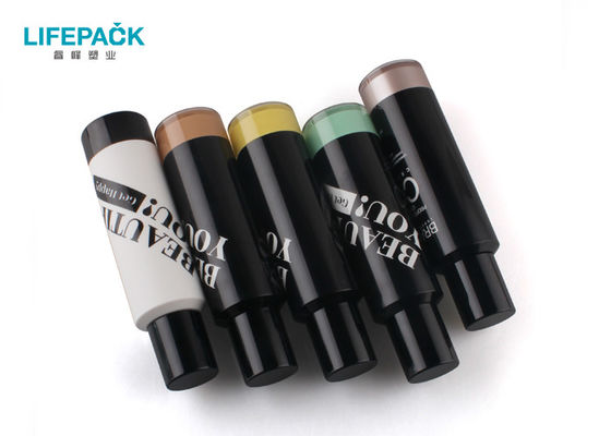 Bouteilles cosmétiques privées d'air blanches noires du cylindre 35ml pour la base liquide